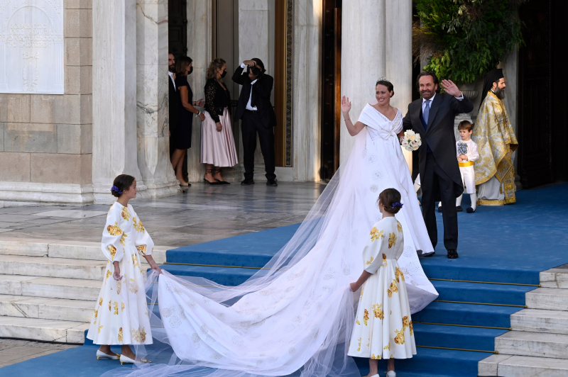 Филиппос, принц Греции и Дании, крестный сын принцессы Дианы, и Нина Флор — фото со свадьбы