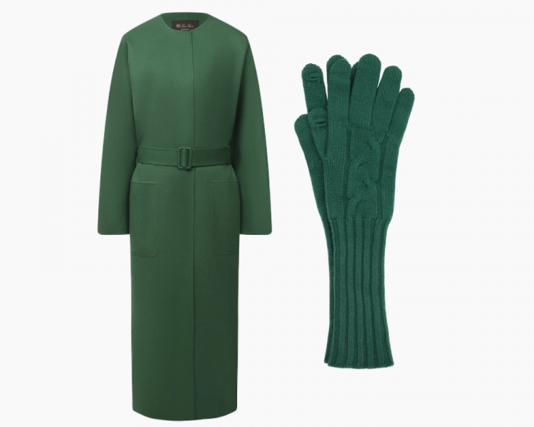 Рианна в зеленом пальто и салатовых перчатках покажет вам, как сочетать сразу несколько оттенков одного цвета